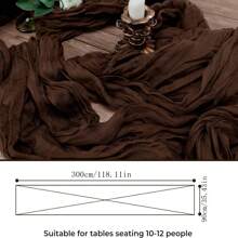 Brown Cheese Cloth Tablecloth, 1/3/6pcs Bohemian Gauze Tablecloth For Bridal Decoration, 90x300cm Rustic Style Wedding Birthday Party Decor - Multicolor - View 3