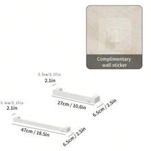 Perchero de toallas de plástico multifuncional montado en la pared sin necesidad de taladrar, soporte grueso para zapatos de estante de baño, estante de almacenamiento de toallas de cocina a prueba de agua e impermeable a la humedad - Multicolor - Ver 9