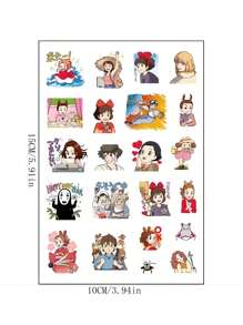 4入組/套宮崎駿貼紙、日本卡通手機、電腦貼紙、相簿、日記、筆記本裝飾、透明PVC貼紙 - 彩色 - 查看 7