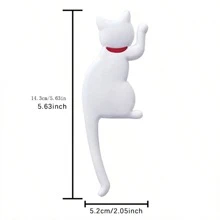 Cute Cat Tail Magnetic Hook, Original Design With Lovely Cat Shape, Bendable Body And Limbs For Flexible Display, Adheres To The Surface Of Refrigerators And Magnetic Materials, Can Also Be Used As A Hook To Hang And Store Small Items Such As Bags, Umbrellas, Keys, Towels, Clothes, Jewelry, Etc. Without Damaging The Wall, Traceless And Easy To Install, Suitable For Home Scenes Such As Bedroom, Bathroom, Living Room, Kitchen, Office, Etc. Best Gifts Birthday Graduation