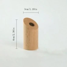 1/2/4pcs Beech Wood Hooks In Minimalist Style, Cylindrical Slanted Hooks Require Wall Punching For Clothing, Backpacks, Etc