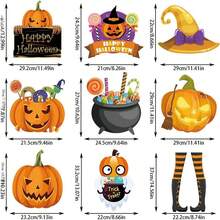 Decoración de Halloween- Adornos de puerta, guirnalda de Halloween para colgar en el hogar o jardín al aire libre con motivos de esqueletos y calabazas para suministros de decoración de Halloween para fiesta - Multicolor - Ver 6
