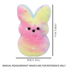 5.9-Inch Easter  Plush Toy Cute Rabbit Peep Easter Toy Soft Plush Animal Doll Easter Basket Rabbit Rabbit Plush Doll (Tie Dye Colors Are Random) - Multicolor - View 2