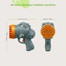 44孔恐龍泡泡機，婚禮聚會和生日派對的電動泡泡槍，豐富的氛圍，適合生日禮物，隨機配送一瓶泡沫液 - 彩色 - 查看 2