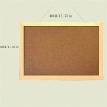1 pieza Panel decorativo de corcho para pared, tablero de notas para fotos y organizador de pared - color madera - Ver 2