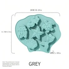 Silicone Chocolate Mold, Ocean World Theme - Dolphins, Mermaid Tails, Soap Mold, Cake Decorating Tools, Cupcake Decorations - Random Color - View 7