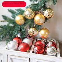 6个6厘米/8厘米透明彩绘圣诞球装饰品，圣诞装饰挂球，适用于圣诞派对、家居、商场、酒店、咖啡馆、户外、节日、礼品套装、圣诞节、万圣节生日家居装饰、圣诞装饰、房间装饰、冬季圣诞装饰、家居圣诞礼物、圣诞装饰 - 彩色 - 查看 14