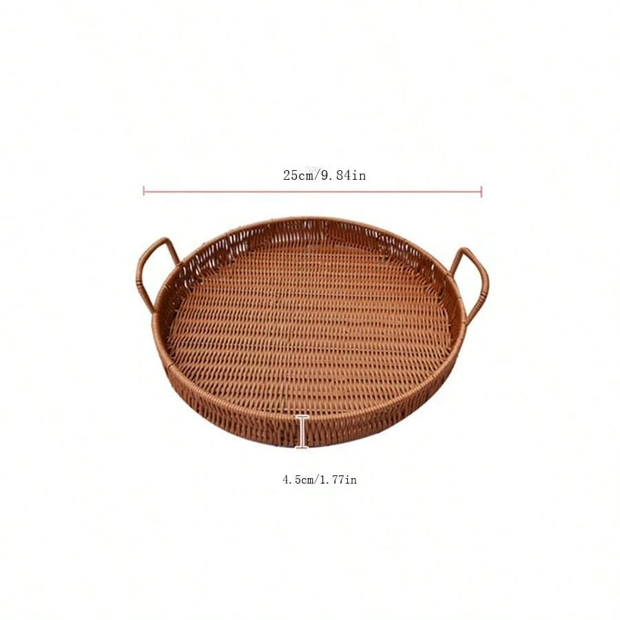 DECOCLICO - Vassoio Rettangolare Di Rattan Intrecciato
