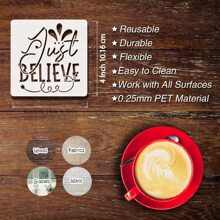 30 件励志语录模板，4 英寸励志语录模板可重复使用，有趣的语录模板，用于在木质标志壁纸家具家居装饰艺术工艺品 DIY 项目、返校、学校用品上绘画