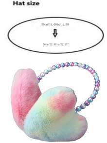 1pc Children's Cute Heart Shaped Pearl Decor Plush Ear Muffs For Warmth And Cold Protection In Autumn And Winter - Love - View 3