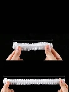 50/100/200/300/400/500pcs Disposable Food Cover Plastic Wrap Fruit Food Covers Fresh Saver Bags Elastic Shoe Cover Shower Headgear Disposable Food Cover Saran Wrap Plastic Bag  Fruit Vegetable Storage Bag Elastic Plastic Bag Kitchen Fresh Keeping - Transparent - View 3