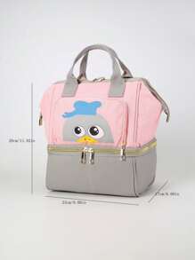 1入組卡通鴨圖案多功能手提媽咪包 - 粉色 - 查看 8