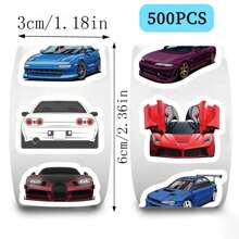 500pcs/Roll JDM Car Themed Washi Tape, For Scrapbooking, Envelope Sealing And DIY, With Polka Dots Pattern - Multicolor - View 4