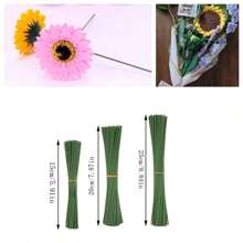 100Pcs Flexible Iron Wire Stick For Plants Climbing Support Adjustable Garden Trellis Holders Table And Shaping Plant Supports Multi-Use Floral Stems For Artificial Flower Stems Super Sturdy Easy Rolling Different Shapes ,DIY Bouquet Decoration Accessory Garden Tools Decorative Valentine'S Day Gift, New Year Weddings Christmas Decoration,Valentine Roses,Valentine's Day, Home Decor Christmas Decorations Room Decor - Green - View 2