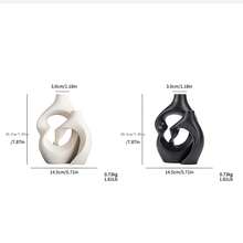 2入組中空陶瓷花瓶2件套裝，圓形現代花瓶北歐極簡書架裝飾，甜甜圈波西米亞風格花瓶，適用於時尚家居客廳入口，中性咖啡桌裝飾或餐廳客廳書架裝飾 - 多色 - 查看 6