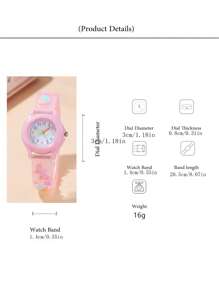 Cute Butterfly Pattern Quartz Silicone Strap Children's Watch - Pink - View 4