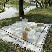 Cirelle 1 件优雅白色户外露营垫/野餐垫/波西米亚沙滩毯/防潮桌布垫,装饰,Rama 家庭风格,野餐必需品,家庭出游使用,露营用品,假日度假使用 - 白色 - 查看 3