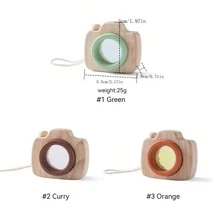 Wooden Camera Toy For Toddler Boys & Girls,Pretend Play Detective Toy,Educational Puzzle Toy With Magic Kaleidoscope,Cute Mini Realistic Camera Toy,Wooden Toys,Brown,Orange,Puzzle,Girls Mini Toys,Baby Wooden Toys