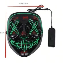 A Poptrend Halloween Mask LED Light Up Masks For Festival Cosplay Halloween Costume Masquerade Parties,Carnival,Gifts - Multicolor - View 3