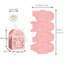 20pcs Gift Box Elephant Favors For Guests Blue/Pink/White Party Favor Boxes With Thank You Card And Ribbon For Birthdays Wedding Bridal Shower Favor Anniversary Party - Multicolor - View 5