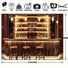 1入組豪華酒吧攝影背景-多功能聚酯酒瓶餐廳咖啡廳飲料城市俱樂部室內夜晚派對宴會酒館櫃台背景照片展示道具（無需電源） - 多色 - 查看 3