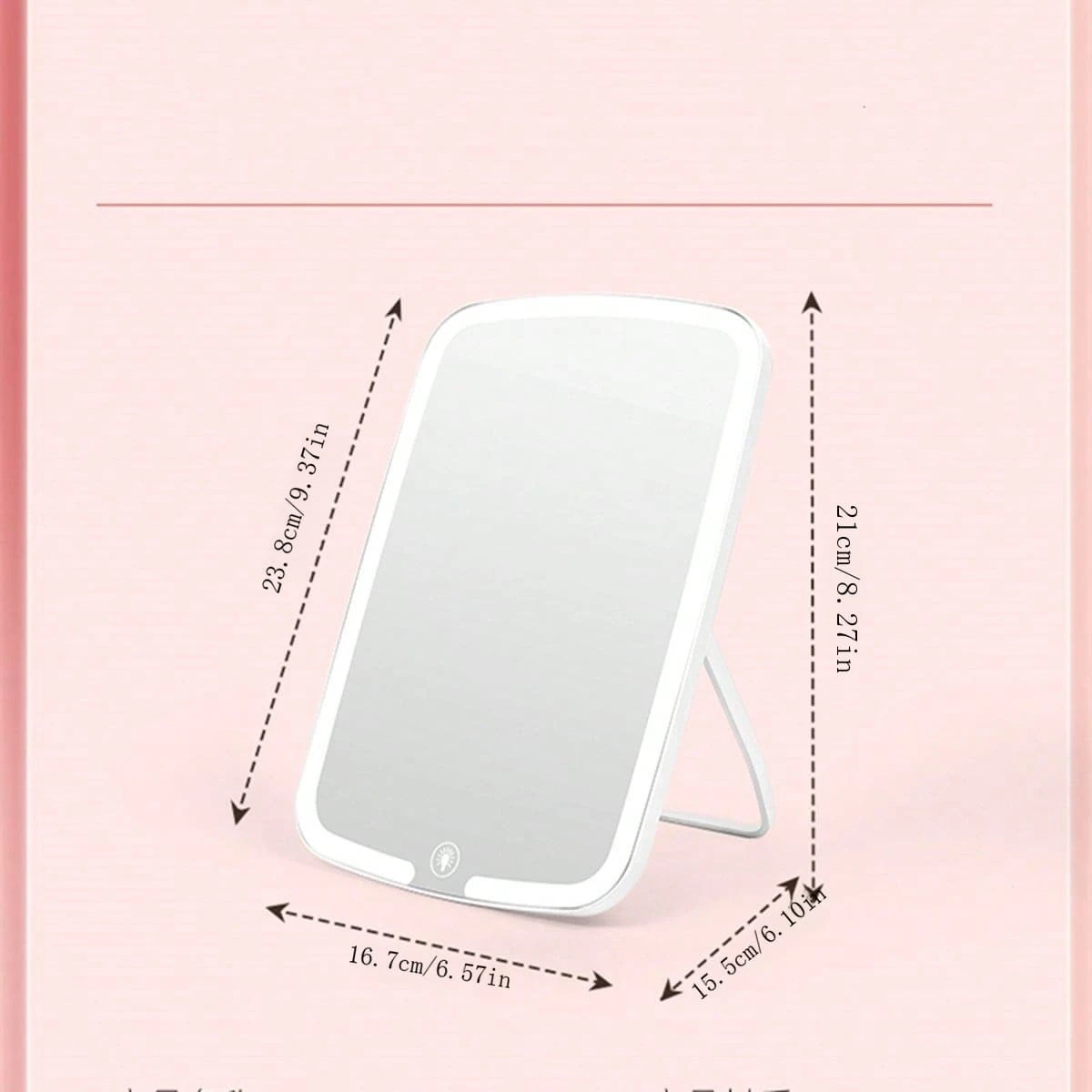 Lot De 2 Miroirs De Maquillage Rotatifs 360° - 10,1x14,9 Cm - Support En Bois, Miroir Debout Pour Table Ou Voyage - 5