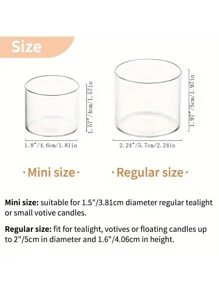 12 个玻璃茶灯烛台、水晶玻璃许愿烛台、浮动式茶灯烛台、小型现代茶灯烛台、婚礼和节日装饰、万圣节和圣诞节装饰、房间装饰、礼物 - 三種顏色 - 查看 3