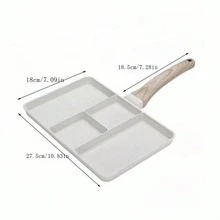 1入新款麥飯石不沾平底鍋，四孔早餐鍋，多功能煎蛋牛排鍋，家用炊具