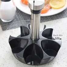 1pc Stainless Steel Rotating Seasoning Jar Set, Condiment Dispenser For BBQ Cooking, Spice Container For Kitchen - Silver - View 4