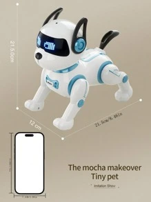 Remote Control Robot Cat Robot Dog For Kids, Interactive Robotic Dog Robotic Cat, Robo Dog Robo Cat, RC Robot With Touch Sensing, LED Eyes, Dance & Music - White - View 11