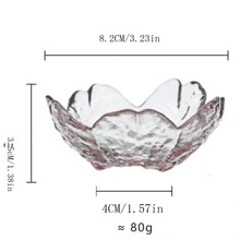 BAMBUS 盘子蘸料碗寿司迷你樱花芥末醋玻璃酱油餐厅菜肴学校用品、圣诞礼物 - 金邊透明 - 查看 2