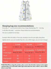 1.5TOG Newborn Sleeping Bag, Suitable For Spring, Autumn And Winter, Cartoon Print, Comfortable And Breathable, Sleeveless Vest Style Sleeping Bag, Baby Pajamas, Heart Pattern For Valentine's Day - Multicolor - View 8
