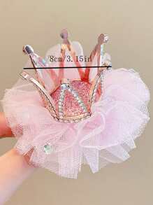 1 Piece Of Children's Mesh Crown Hairpin Princess Crown Headdress Super Fairy Baby Girl Photo Internet Celebrity Birthday First Birthday Little Girl Hair Accessories - Mesh Crown Hairpin - View 6