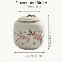 复古密封零食储物罐，适合居家使用，中国复古茶壶造型，陶瓷材质，开学季必备 - 彩色 - 查看 7