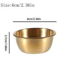 Plato redondo de salsa de acero inoxidable de estilo coreano, color dorado SUS304, para cocina, regalo de Navidad, útiles escolares