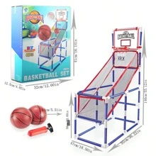 Juego de Aro de Baloncesto para Niños, con 2 Pelotas, Incluye Bomba de Aire - Sistema de Tiro de Baloncesto Interior y Exterior, Para Niños Pequeños y Niños, Diversión Para Todas las Edades - Juguetes Deportivos para Niños y Niñas