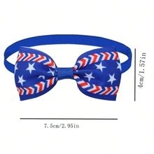 5入組寵物蝴蝶結，耐用且彈性十足，適用於日、假期和聖誕節 - 彩色 - 查看 4