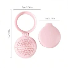 1pc Foldable Air Cushion Comb Massage Comb Makeup Mirror Compact Portable Pocket Mini Air Cushion Comb For Women - Multicolor - View 3