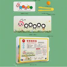 兒童木製毛毛蟲夾珠子遊戲，有助於培養嬰兒識別顏色和手眼協調能力！ - 彩色 - 查看 3