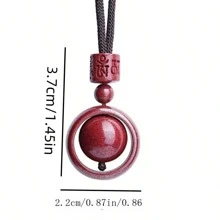 1入組朱砂「好運和幸運」吊墜紅木十二生肖項鍊，附帶6個真言，幸運鎖項墜，男女皆宜 - 玫瑰紅 - 查看 2