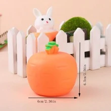 胡萝卜挤压玩具，兔子形状减压挤压杯，新奇玩意，减压玩具，户外玩具，挤压玩具 - 彩色 - 查看 3