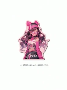 50张甜美女孩精美卡通可爱涂鸦贴纸创意DIY手册吉他笔记本电脑手机防水贴纸,贴纸,动漫贴纸,可爱贴纸 - 彩色 - 查看 3