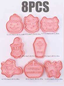 Halloween Merry Christmas Cartoon Cookie Cutter Pumpkin Ghost DIY Icing Cookie Baking Tools 8PCS - Multicolor - View 2