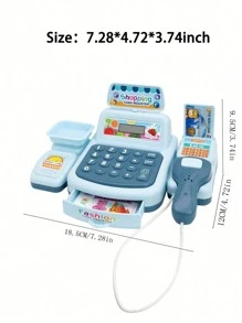 1pc Children's Supermarket Cash Register Toy, Suitable For Girls, Can Be Used As A Pretend Play Toy, Baby Toy, Multifunctional Simulation Toy, Puzzle Toy, Christmas Gift, Easter Gift, Includes Assorted Accessories In Random Colors, Text, Patterns, And Shapes. - Multicolor - View 11