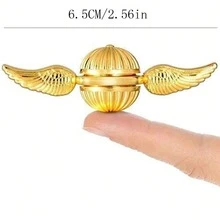 1 PC Fidget Hand Spinner Gift For Fans Of The Medieval Magical Wizardry World Stress Anxiety ADHD Relief Fidgets Toy Metal - Gold - View 2