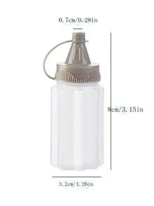 4pcs Portable Seasoning Squeeze Bottle, Mini Translucent Sauce Bottle For Outdoor Camping - 1 Yellow - View 4