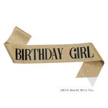 生日派对创意个性化字母设计腰带 - 金色 - 查看 2