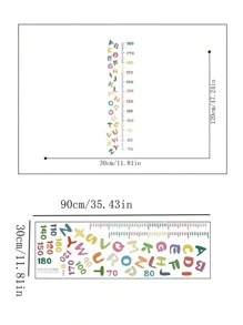 Alphabet Simple Height Measure Wall Sticker For Kids Room, Adjustable According To Actual Needs