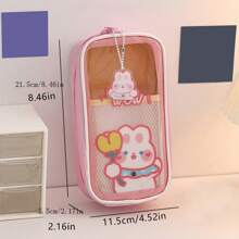 2024 New Big Capacity Pencil Case Transparent Stationery Box Cartoon Pencil Bag For Girls Kids School Supplies Accessories,Pencil Pouch,School Bag