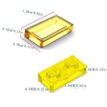 100 件/批 1x2 板 1x2 透明积木 MOC 零件玩具适用于像素艺术兼容 3023 和 3069 混合颜色房间装饰 - 彩色 - 查看 2